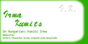 irma kumits business card